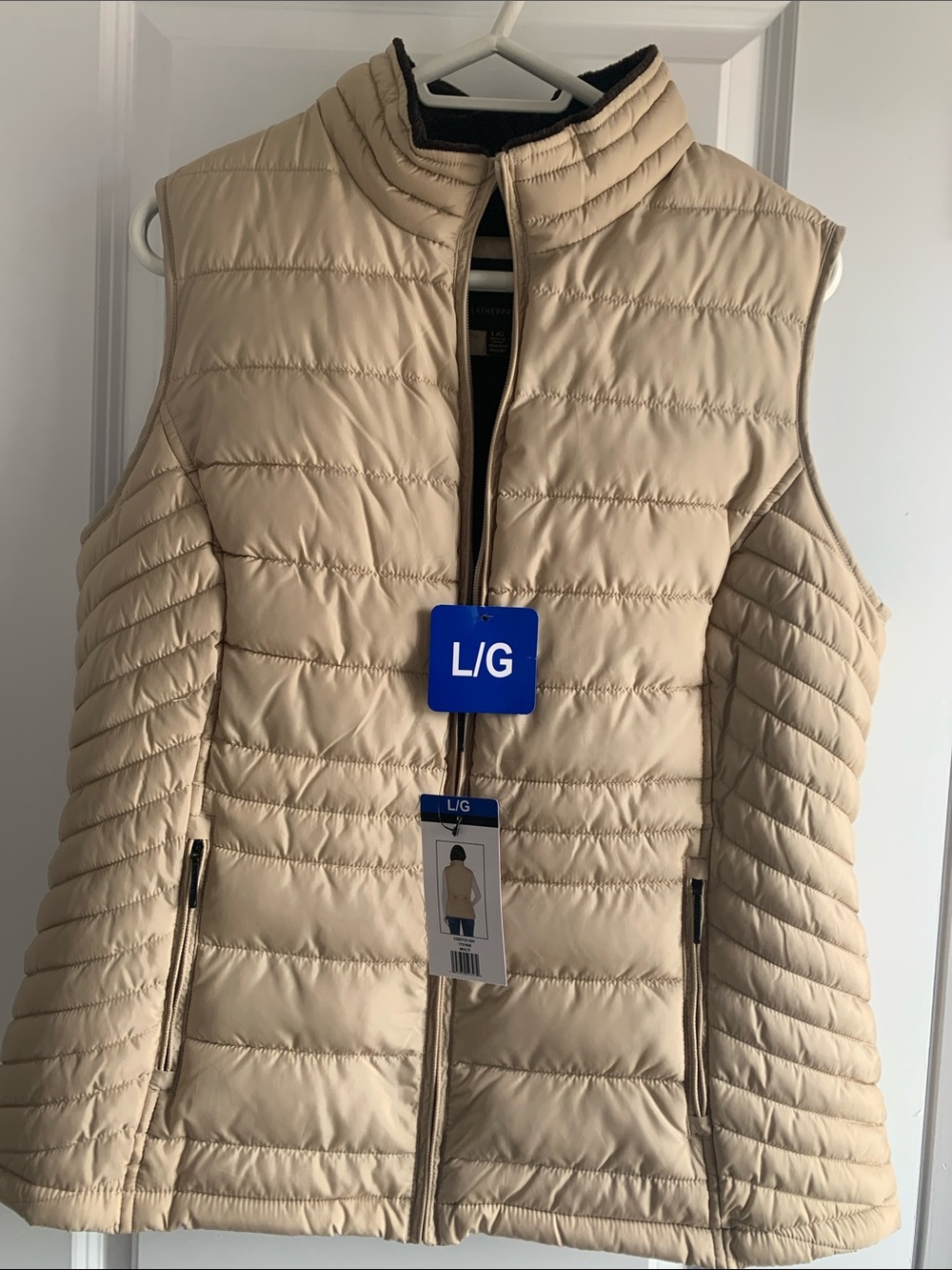 Weatherproof Quilted Vest in Cream/Tan